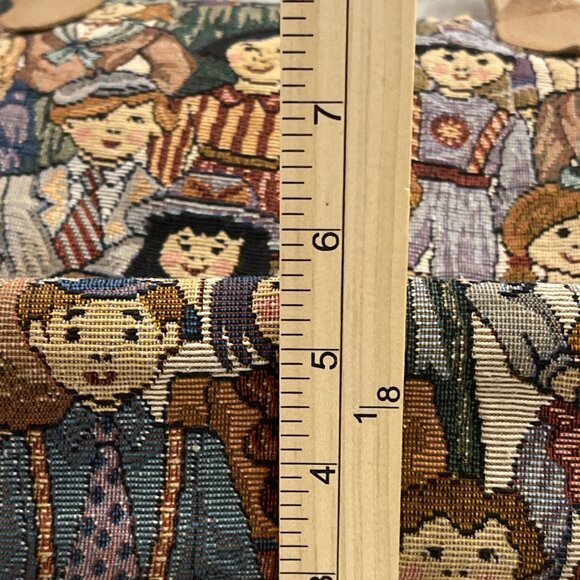 Tapestry Tote Handled Purse With Children’s Faces Cottage Vintage Zip Close Fun - Picture 8 of 8